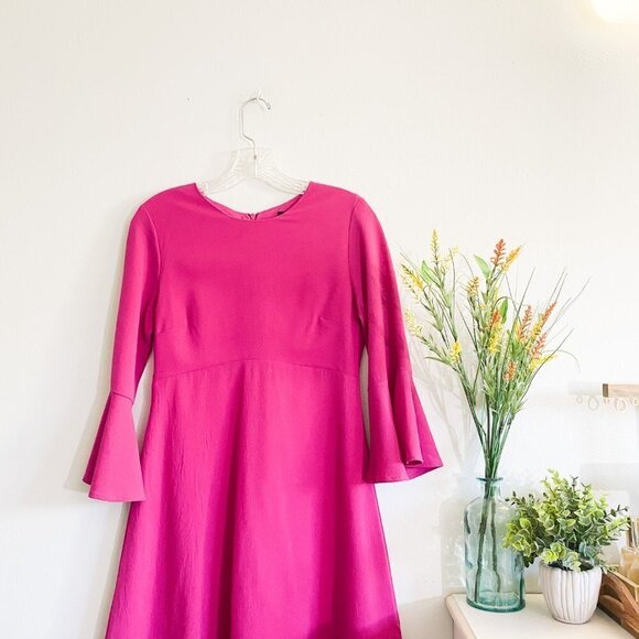 🦋 LULUS Center of Attention Magenta Flounce Dress - Picture 4 of 7